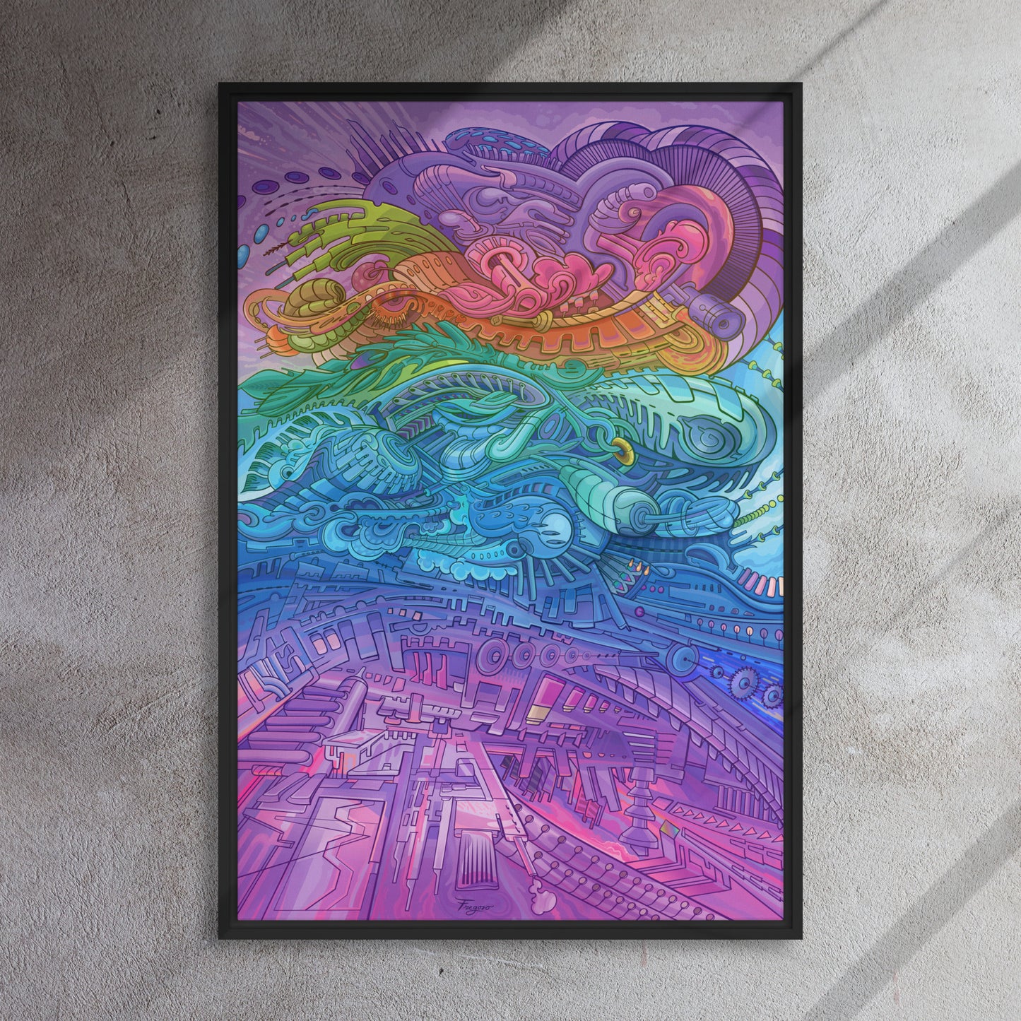 Framed canvas La estampida 24″×36″