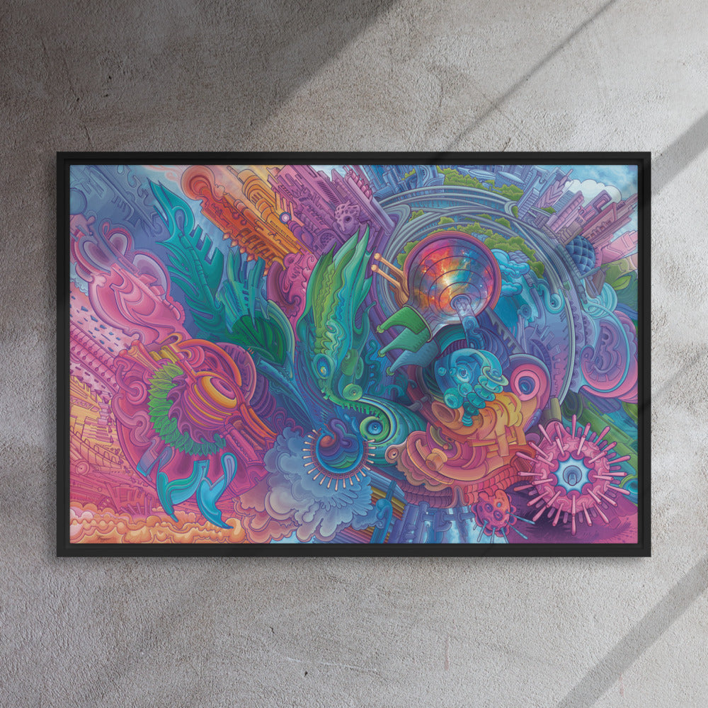 Framed canvas Simbiosis 24″×36″