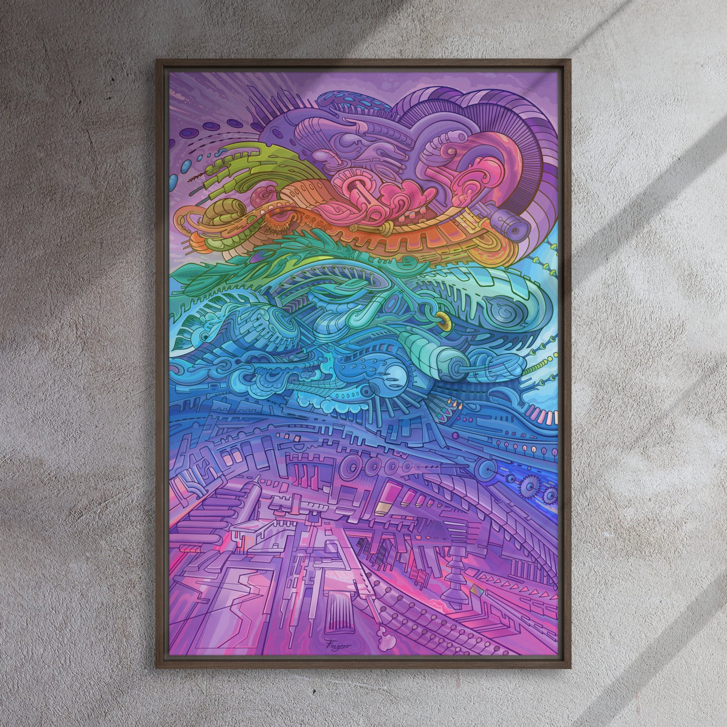 Framed canvas La estampida 24″×36″