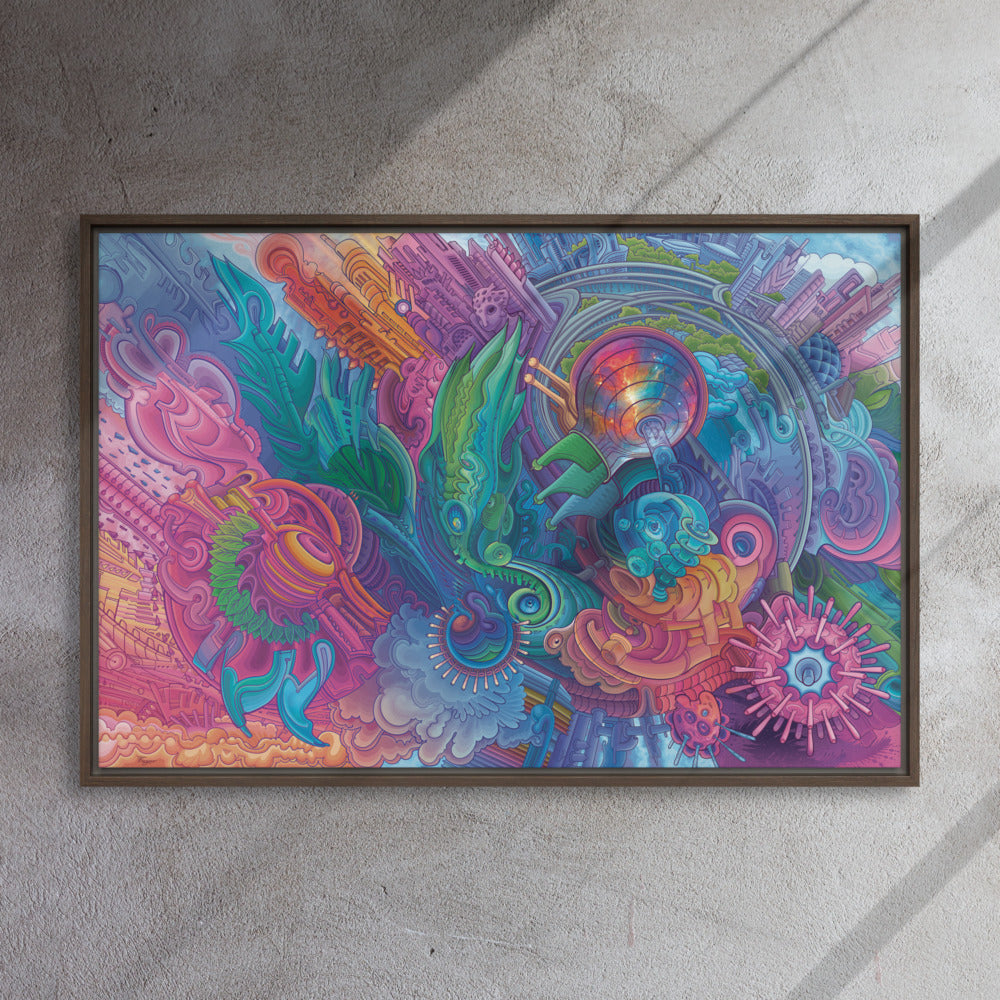 Framed canvas Simbiosis 24″×36″