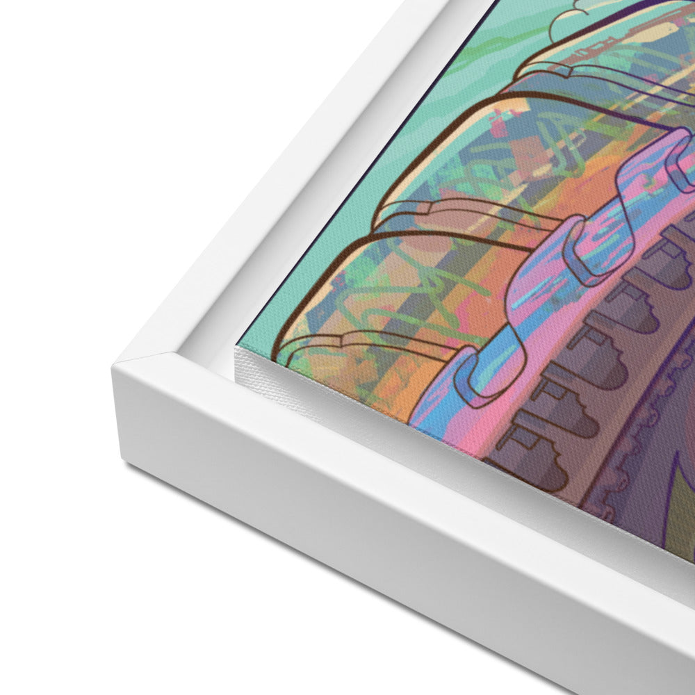 Framed canvas La Columna que Cae 24″×36″