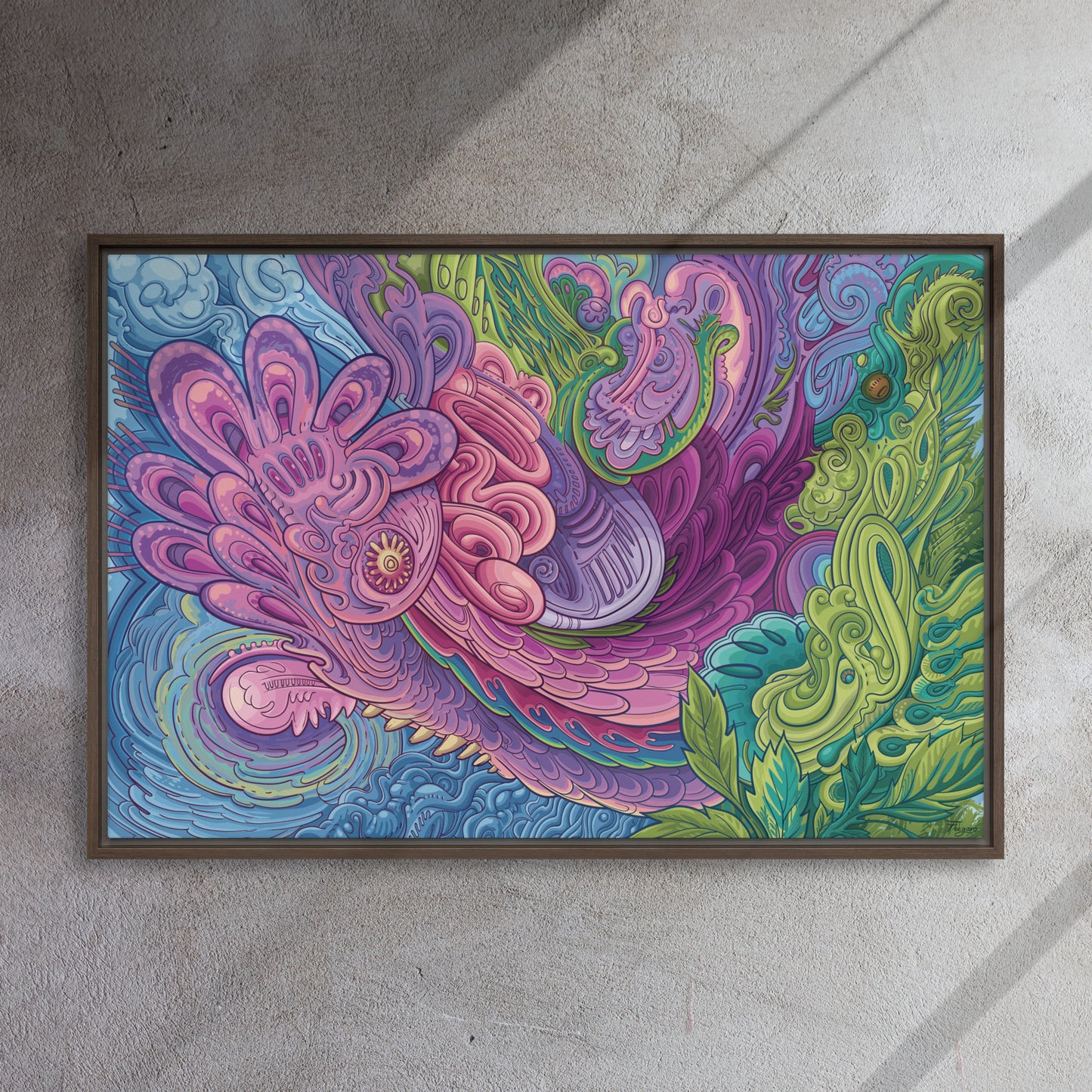 Framed canvas El Jardín 24″×36″