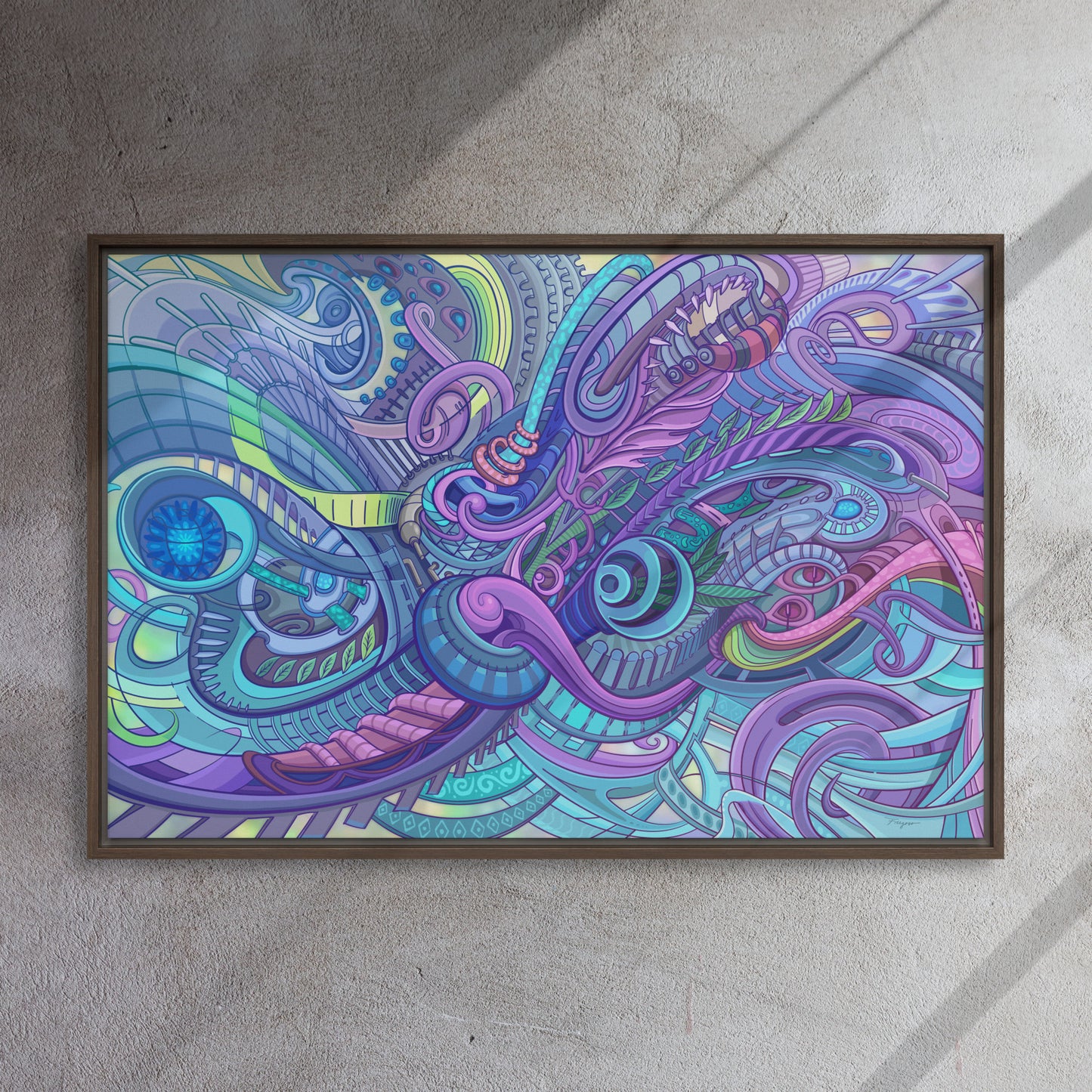 Framed canvas Flux 24″×36″